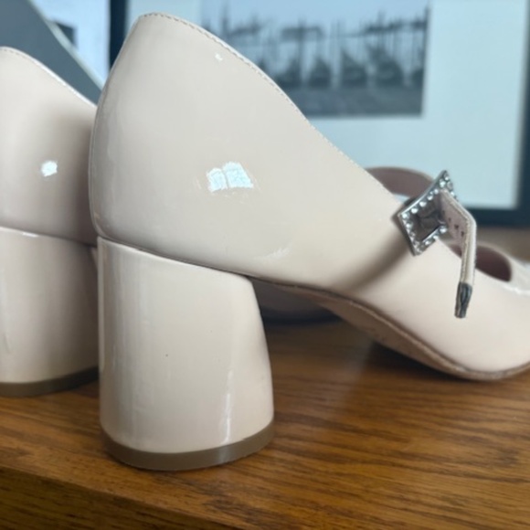 Ferca 8 Mary Jane's. Light pink patent leather, rhinestone buckles. NWOT 38 EU - Picture 6 of 8